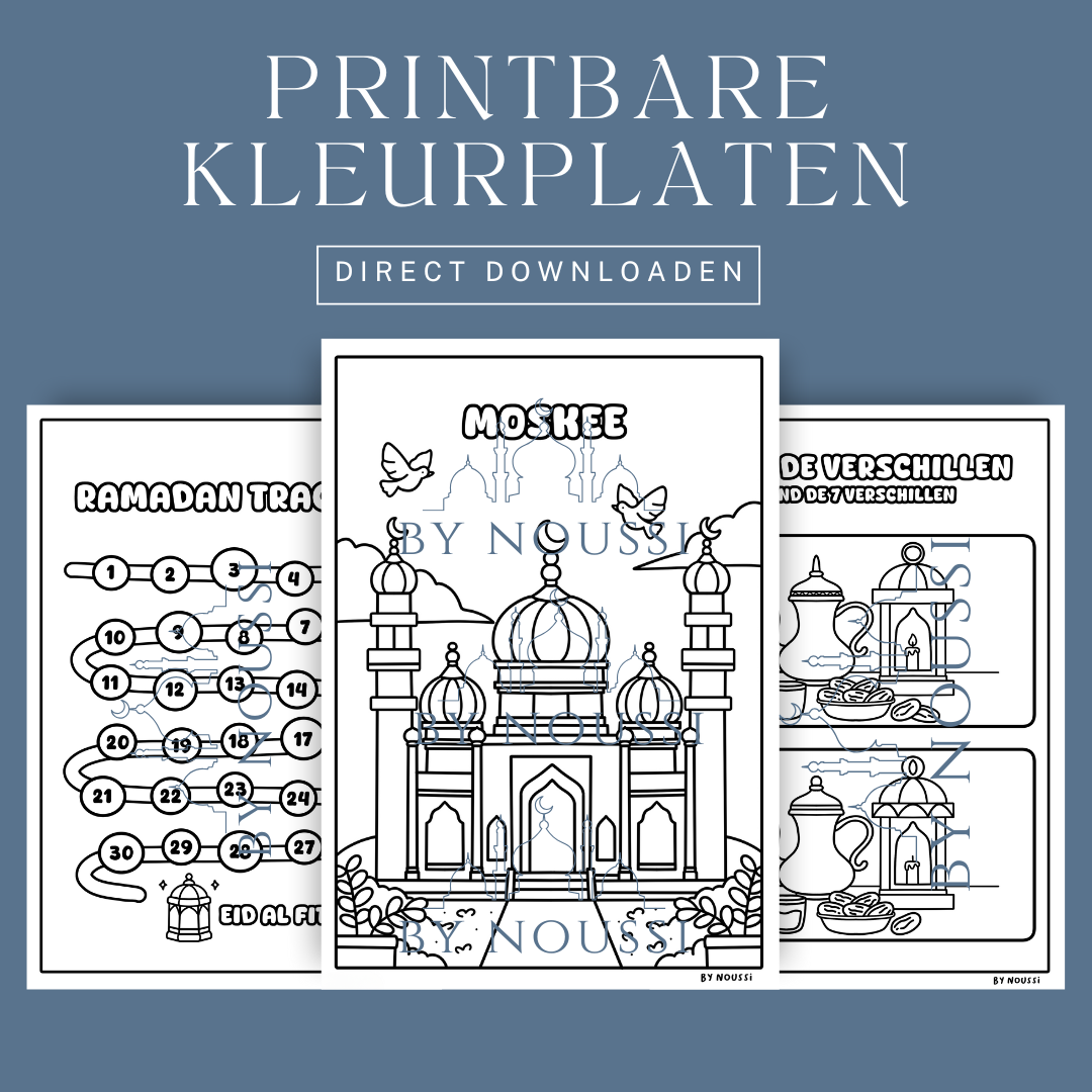 Printbare Ramadan Kleur- en Activiteitpagina's - Versie 2 - Set van 3
